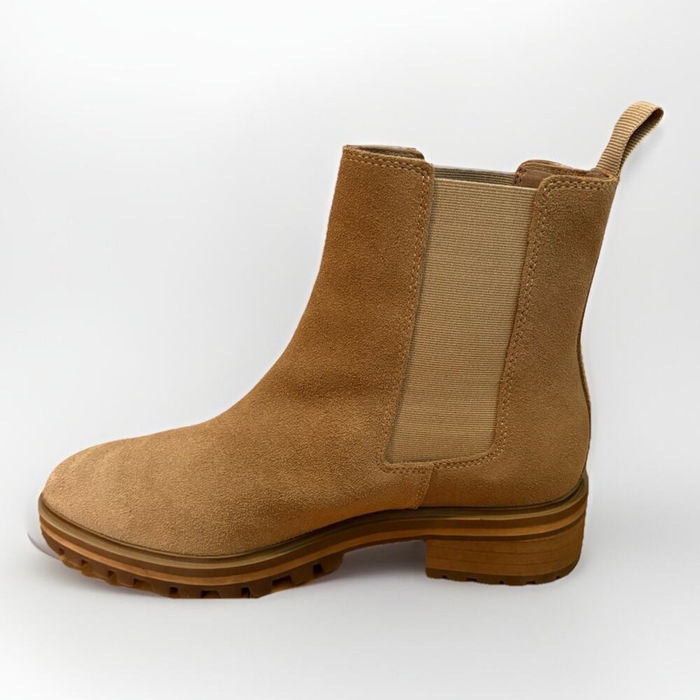 Quince Suede Chelsea Boot Women's 7 Desert Brown Lug Sole Pull On Classic - Picture 5 of 10